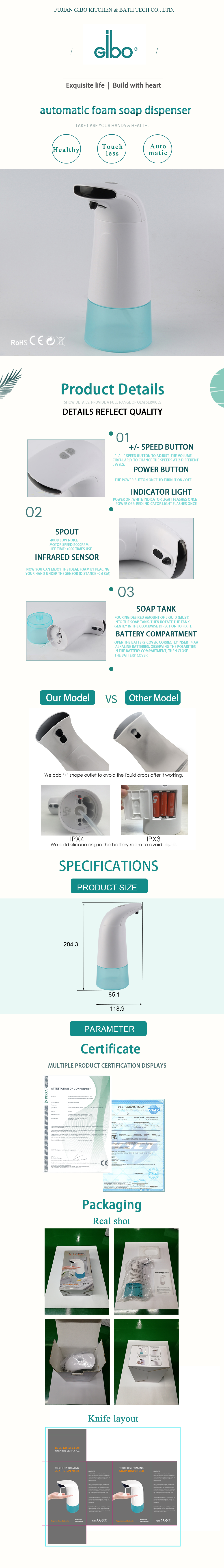 Foam type sensor soap dispenser G33604 product detail 1