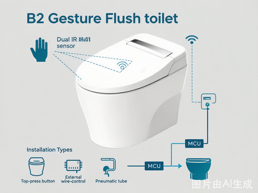 B2 Hand-Wave Sensing Toilet Flush Module